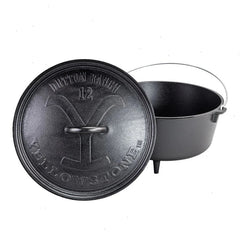 Yellowstone™ 12 Inch / 8 Quart Seasoned Cast Iron Deep Camp Dutch Oven