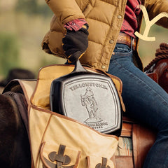 Yellowstone™ 10.5 Inch Square Seasoned Cast Iron Cowboy Grill Pan