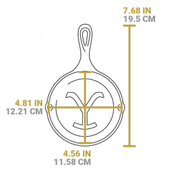 Yellowstone™ 5 Inch Seasoned Cast Iron “Power Y” Mini Skillet