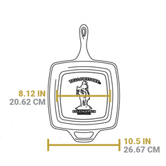 Yellowstone™ 10.5 Inch Square Seasoned Cast Iron Cowboy Grill Pan