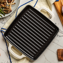 USA Enamel 11 Inch Enameled Cast Iron Grill Pan