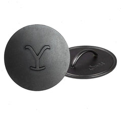 Yellowstone™ 8 Inch Round Seasoned Cast Iron “Power Y” Grill Press