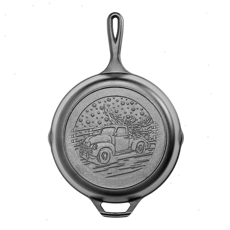 10.25 Inch Seasoned Cast Iron Holiday Truck Skillet